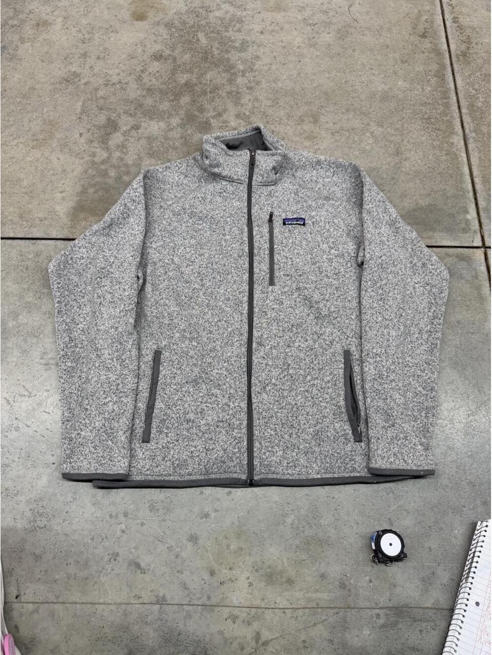 vintage patagonia better sweater grey full zip fleece jacket size large